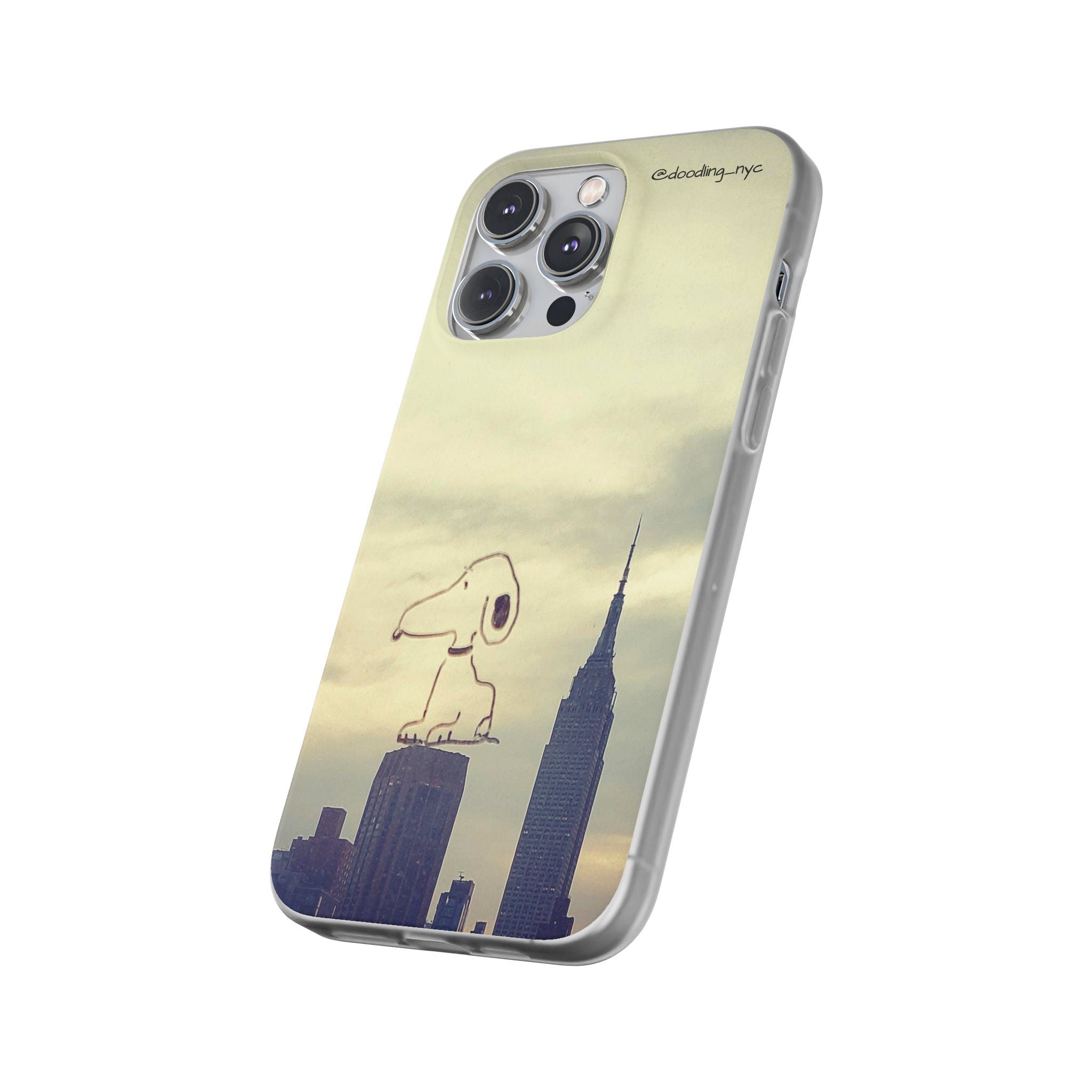 Dog Doodle NYC Skyline Flexi Phone Case for iPhone 13 14 Mini Pro Max