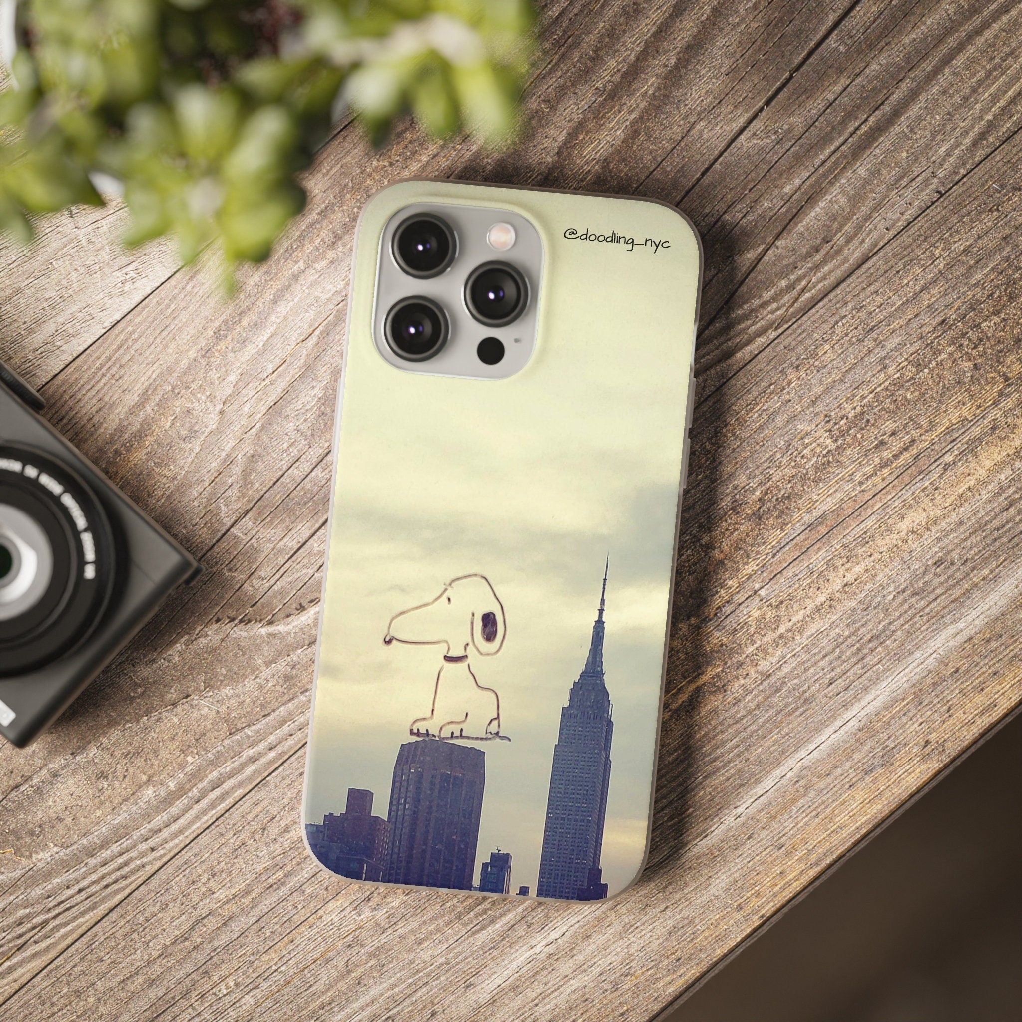 Dog Doodle NYC Skyline Flexi Phone Case for iPhone 13 14 Mini Pro Max